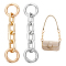4Pcs 2 Colors Aluminum Cross Chain Link Bag Strap Extender, with Spring Gate Rings, for Bag Strap Replacement Accessories, Mixed Color, 9.7x2.4x1.4cm, 2pcs/color