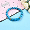 Synthetic Bklue Turquoise Beads Stretch Bracelets, with Brass Beads, Inner Diameter: 2~2-1/8 inch(51mm~53mm), Beads: 8mm in Diameter, Brass Finding: 7.5x3mm, Rectangular: 35x10.5x5.5~6mm