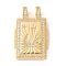 Brass Micro Pave Cubic Zirconia Pendants, Rectangle Charms, Clear, 29x18x6mm, Hole: 4.5x3mm