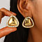 304 Stainless Steel Crystal Rhinestone Stud Earrings, Golden, Triangle, 28x28mm