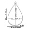 Non-Tarnish Stainless Steel Open Back Bezel Pendants, For DIY UV Resin, Epoxy Resin, Pressed Flower Jewelry, Stainless Steel Color, Teardrop, 40x24x3mm, Hole: 2.2mm