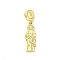 Brass Micro Pave Cubic Zirconia Saint European Dangle Charms, Large Hole Pendants, Real 16K Gold Plated, 31.5mm, Hole: 3.8mm