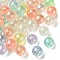 Plastic Beads, Round, Glow in the Dark Beads, with Glitter Powder, Mixed Color, 16x16mm, Hole: 2.5mm