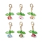 Flower Glass & Acrylic Beads Pendant Decorations, with Alloy Lobster Claw Clasps, Mixed Color, 32mm