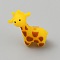 Silicone Beads, Yellow, Giraffe, 27.5x29x12mm, Hole: 3mm
