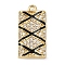 Brass Micro Pave Cubic Zirconia Pendants, Rectangle, with Enamel, Lead Free & Cadmium Free, Long-Lasting Plated, Rack Plating, Real 18K Gold Plated, 19.5x10x3mm, Hole: 1.5mm