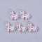 Resin Cabochons, with Glitter Sequins, Unicorn, Colorful, 22~23x21~22x5.5mm