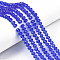 Glass Beads Strands, Faceted, Rondelle, Royal Blue, 6x5mm, Hole: 1mm, about 80~85pcs/strand, 38~40cm