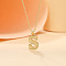 Alloy Textured Initial Pendant Necklaces, Golden, Letter S, 18.31 inch(46.5cm)