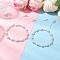 2Pcs 2 Colors ABS Plastic Imitation Pearl Round Beads Bracelets for Women, with Imitation Austrian Crystal Glass Beads, Mixed Color, Inner Diameter: 2-3/4~3-3/8 inch(6.85~8.5cm), 2pcs/set