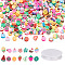 400Pcs 2 Style DIY Stretch Bracelet Making Kits, Including Handmade Polymer Clay Beads and 1 Roll Elastic Crystal Thread, Mixed Color, 200pcs/Style