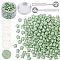 Sealing Wax Particles Kits for Retro Seal Stamp, with Stainless Steel Spoon, Candle, Plastic Empty Containers, Light Green, 9mm, 200pcs