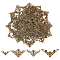100Pcs 4 Styles Iron Filigree Joiners Sets, Triangle Connector, Antique Bronze, 16~32x30.5~57.5x0.6~1mm, 25pcs/style
