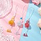 3Pcs 3 Colors Glass Pendant Decorations, with Braided Nylon Thread, Flower, Mixed Color, 144mm, 1pc/color