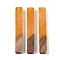 Resin & Wood Big Pendants, Rectangle Charms, Orange, 51.5x7.5x3.5mm, Hole: 1.8mm