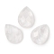 Natural Quartz Crystal Rock Crystal Cabochons, Teardrop, Faceted, Grade A, 18x13x5mm