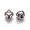 Tibetan Style Alloy Charms, Lead Free, Nickel Free and Cadmium Free, Heart, Gunmetal, 11.5mm long, 9mm wide, 4.5mm thick, hole: 1.5mm