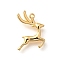 Brass Pendants, Deer Charms, Real 18K Gold Plated, 15.5x12x3mm, Hole: 1mm