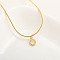 Brass Micro Pave Clear Cubic Zirconia Pendant Initial Necklaces, Golden, Letter O, 17.72 inch(45cm)