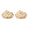 Brass Micro Pave Clear Cubic Zirconia Pendants, Nickel Free, Textured, Nuggets, Real 18K Gold Plated, 16x21x3mm, Hole: 1.5mm