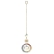 Glass Teardrop Pendant Decorations, Hanging Suncatchers, with Chakra Natural Gemstone & Brass Ring Charm, Sun, 232x43x1~21mm