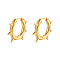Stainless Steel Hoop Earrings for Men, Rivet, Golden, 16x21mm