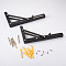 Iron Folding Shelf Brackets, with Plastic Plus & Iron Screws, Black, 1.6~25x0.65~3.7x0.65~2.3cm, 20pcs/set