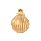 304 Stainless Steel Pendants, Ion Plating(IP), Shell Shape Charm, Golden, 15.5x11.5x4.5mm, Hole: 1.2mm