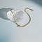 304 Stainless Steel Pave Clear Cubic Zirconia Link Chain Bracelets for Women, Real 18K Gold Plated, Stick, 6.69 inch(17cm)