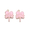 Valentine's Day Theme Alloy Enamel Pendants, Lead Free & Cadmium Free, Golden, Heart Magic Wand Charm, Pink, 23x17x1mm, Hole: 1.8mm