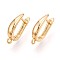Brass Hoop Earring Finding, Lead Free & Nickel Free & Cadmium Free, Real 18K Gold Plated, 19x11.5x4mm, Hole: 1.5mm, Pin: 0.9mm