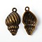 Tibetan Style Pendants, Trumpet Shell, Antique Bronze, Cadmium Free & Nickel Free & Lead Free, 25.5x13x5.5mm, Hole:2mm