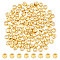 100Pcs Brass Beads, Long-Lasting Plated, Corrugated Round, Real 24K Gold Plated, 3x2.5mm, Hole: 1.2mm