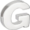 Sterling Silver Beads, with S925 Stamp, Letter A~Z, Letter G, 8x8.5mm, Hole: 4mm