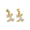Brass Micro Pave Cubic Zirconia Pendants, Moon & Star Charms, Cadmium Free & Lead Free, Rack Plating, Long-Lasting Plated, Real 18K Gold Plated, 20x13.5x2mm, Hole: 4.5x3.5mm
