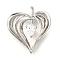 Brass Micro Pave Cubic Zirconia Pendants, Heart Charms, Platinum, 34.5x30.5x8.5mm, Hole: 4.5x5.5mm