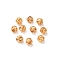 Brass Beads, Hollow Round, Rack Plating, Long-Lasting Plated, Cadmium Free & Lead Free, Real 24K Gold Plated, 4x3.5mm, Hole: 1.6mm