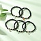 5Pcs 5 Styles Sport Theme Brass Enamel Charm Bracelets, Natural Lava Rock Round Beaded Stretch Bracelets for Men Women, Mixed Shapes, Inner Diameter: 2-1/4 inch(5.8cm), 1pc/style