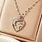 Gorgeous Brass Micro Pave Clear Cubic Zirconia Heart with Moon Sun Pendant Elegant Fashion Necklaces, Silver, 15.75 inch(40cm)