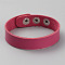 Imitation Leather Simple Plain Cord Bracelet with Buckles, Cerise, 8-5/8 inch(21.9cm)