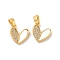 Brass Micro Pave Clear Cubic Zirconia Pendants, with Shell, Heart, Real 18K Gold Plated, 10.5x11.5x2.5mm, Hole: 5x2.5mm