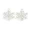 Alloy Rhinestone Pendants, Snowflake, Platinum, 28x21x2mm, Hole: 2mm