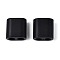 ABS Plastic Beads, Square, 2-Hole, Suitable For 5~6mm Cord, Black, 15x15x8.5mm, Hole: 4.8mm