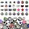 30Pcs 10 Styles Alloy European Beads, Large Hole Beads, Mixed Shapes, Mixed Color, 9~11mm, Hole: 4.5~5mm, 3pcs/style