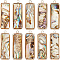 BENECREAT 10Pcs Rectangle Shell Pendants, Natural Abalone Shell Pendant with Golden Plated Brass Double Enamel Settings for DIY Jewelry Making, 27x9mm