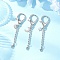 3Pcs 3 Styles Alloy & 304 Stainless Steel Lobster Claw Clasps, with Heart/Moon/Star Charm, Stainless Steel Color, 92mm, 1pc/style