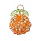 Acrylic & Glass Seed Beaded Pendants, Fruit, with Jump Ring, Dark Orange, 24x20.5mm