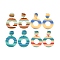 4 Pairs 4 Colors Polymer Clay Donut Dangle Stud Earrings with Iron Pins, Mixed Color, 63x40mm, 1 Pair/color
