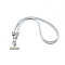 Leather Mobile Straps, with Alloy Clasp, Silver, 900~915x6mm