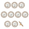 10Pcs Alloy Rhinestone Shank Buttons, Flower, Light Gold, 23x13.5mm, Hole: 2mm